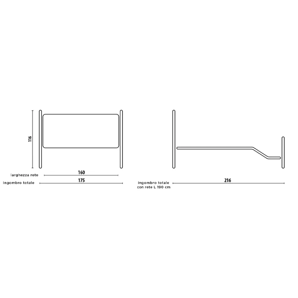 Cama doble con pie de cama en diferentes acabados Made in Italy - Acabado viadurini