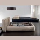 Cama doble con somier opcional y mueble de almacenamiento Made in Italy - Ribelle viadurini