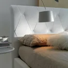 Cama doble con estructura de madera revestida de poliuretano - Volcada viadurini