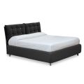 Cama doble con cabecero y pies acolchados Made in Italy - Aaron