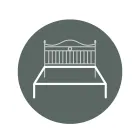 Cama doble con cabecero de tubo de hierro Made in Italy - Kenzo viadurini