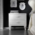 Cama Doble con Cabecero con 2 Almohadas, Colchón y 2 Mesitas de Noche - Life viadurini