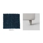 Cama doble con cabecera tapizada en tejido Made in Italy - Fulmine viadurini