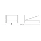 Cama doble con cabecera tapizada en tejido Made in Italy - Fulmine viadurini