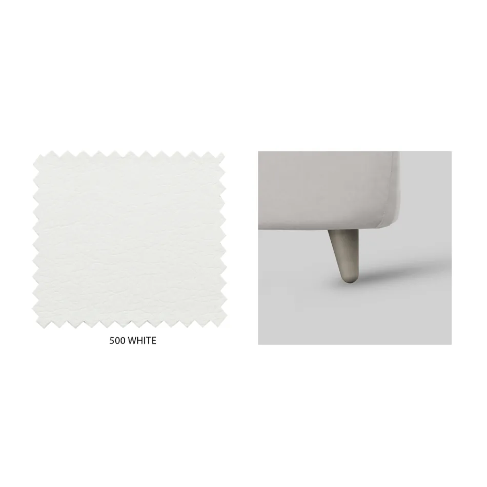 Cama doble con cabecero en ecopiel o tejido Made in Italy - Buddy viadurini