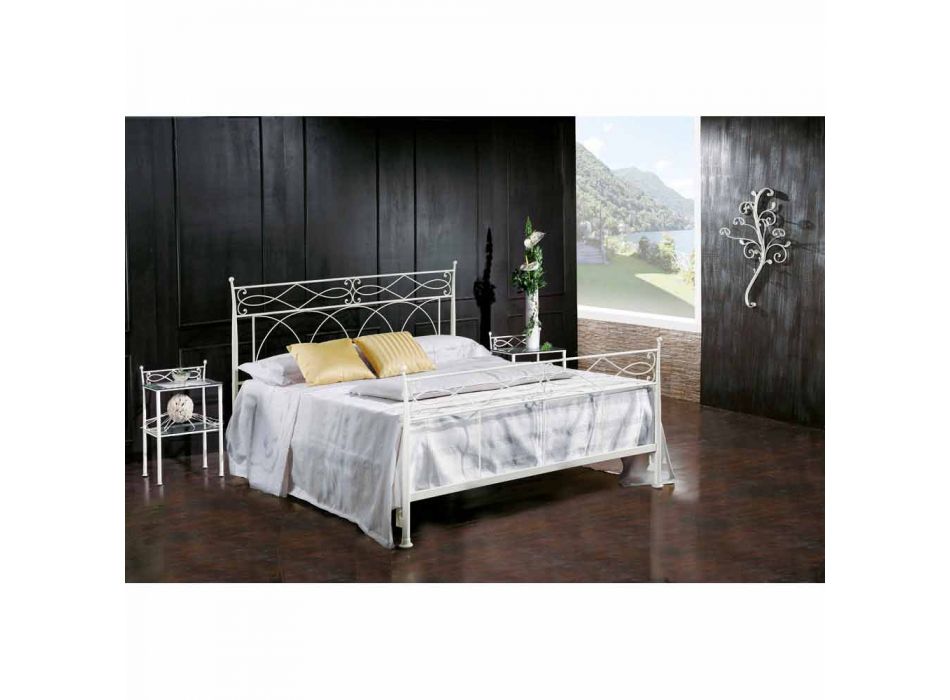 Diseño de cama doble de hierro forjado hecho a mano Sydney viadurini