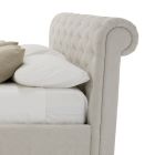 Cama doble tapizada de diseño con mueble de almacenaje Made in Italy - Scarpetta viadurini