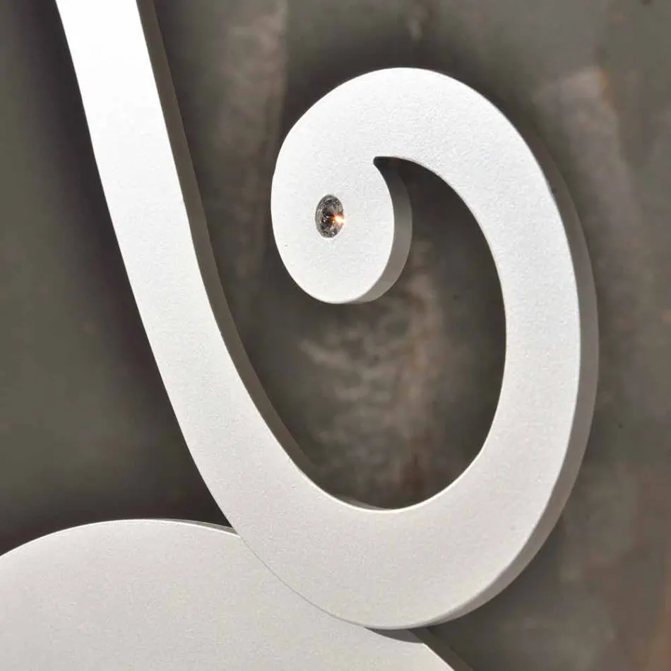 Cama doble de diseño hecha de hierro con decoraciones de cristal Eden viadurini