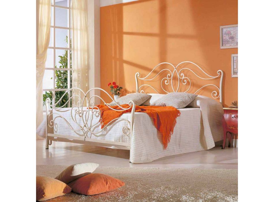 cama de matrimonio de hierro sólido diseño de Allie, fabricado en Italia viadurini