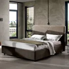 Cama doble de diseño moderno con cabecero plisado o acolchado - Alano viadurini