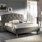 cama doble tapizada con caja de almacenamiento 160x190 / 200cm Leona viadurini