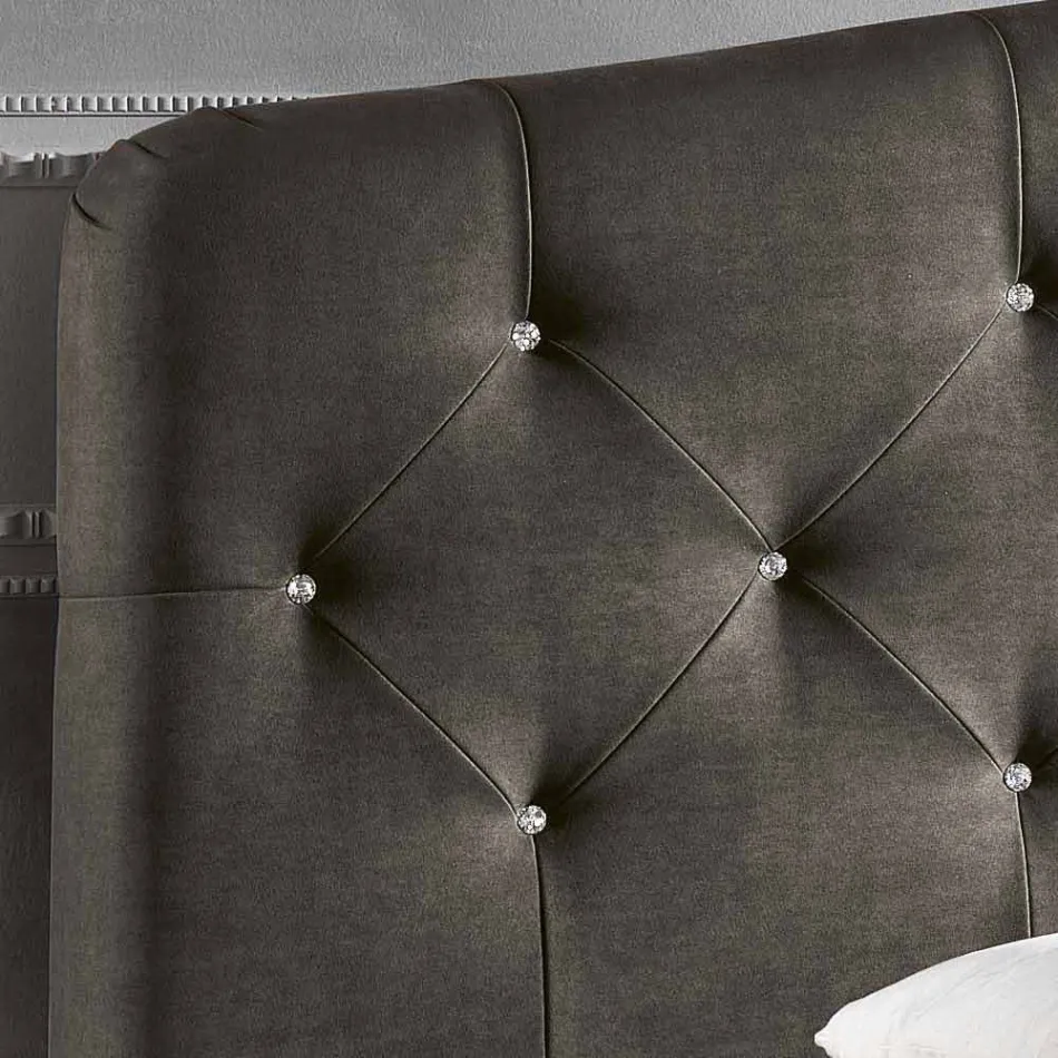 cama doble tapizada con caja de almacenamiento 160x190 / 200cm Leona viadurini