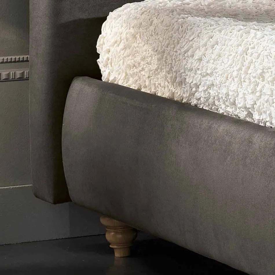 cama doble tapizada con caja de almacenamiento 160x190 / 200cm Leona viadurini