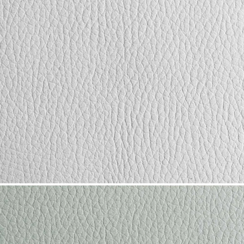 Cama doble tapizada con cómoda en ecopiel o tejido - Notre Dame viadurini