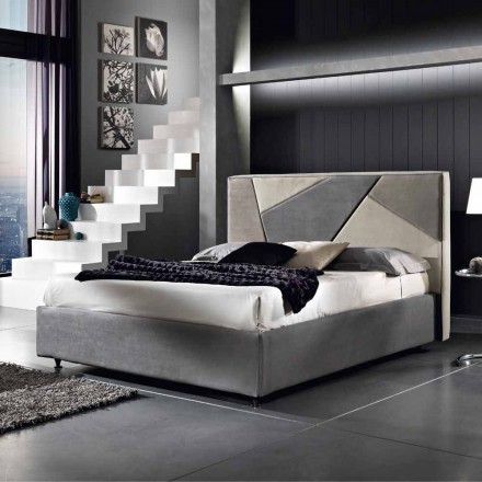 Bed cama tapizado con contenedor de elevación 160x190 / 200cm Mia viadurini