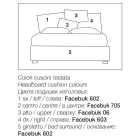 Cama doble tapizada con mueble de almacenamiento de tela - Belle viadurini