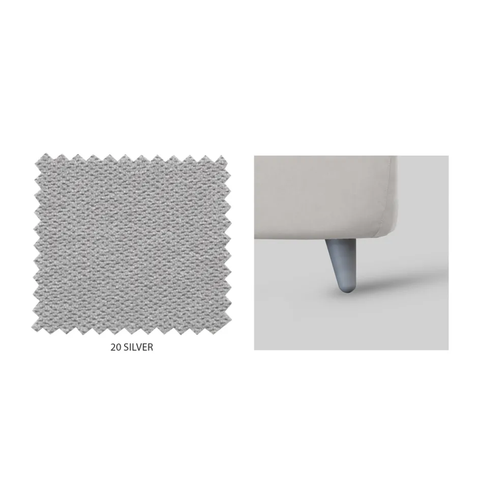 Cama doble tapizada con almacenaje opcional Made in Italy - Akira viadurini