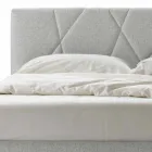 Cama tapizada doble con contenedor de tela Made in Italy - Guijarro viadurini