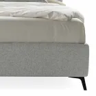 Cama tapizada doble con contenedor de tela Made in Italy - Guijarro viadurini