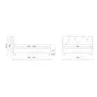 Cama tapizada doble con contenedor de tela Made in Italy - Guijarro viadurini