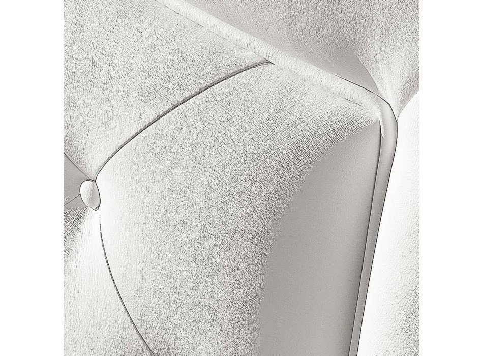 cama doble tapizada en piel sintética con caja de 160x190 / 200 cm Agly viadurini