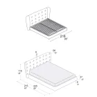 Cama doble tapizada en espuma de poliuretano Made in Italy - Capriccio viadurini