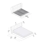 Cama doble tapizada en espuma de poliuretano Made in Italy - Capriccio viadurini