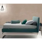 Cama doble tapizada en tela o ecopiel Made in Italy - Elettro viadurini