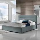 cama doble tapizada contemporánea con la caja de alcanzar un máximo de 160x190 / 200cm Sun viadurini