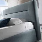 cama doble tapizada contemporánea con la caja de alcanzar un máximo de 160x190 / 200cm Sun viadurini