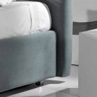 cama doble tapizada contemporánea con la caja de alcanzar un máximo de 160x190 / 200cm Sun viadurini