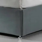 cama doble tapizada contemporánea con la caja de alcanzar un máximo de 160x190 / 200cm Sun viadurini