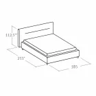 cama doble tapizada contemporánea con la caja de alcanzar un máximo de 160x190 / 200cm Sun viadurini