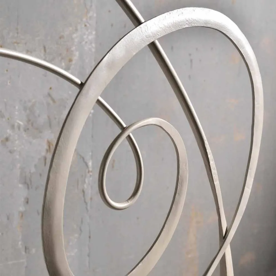 cama doble en hierro forjado con decoración de clave de sol Athena viadurini