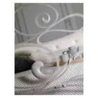 Cama doble de hierro con pie de cama a juego Made in Italy - Laser viadurini