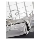 Cama doble de hierro con pie de cama a juego Made in Italy - Laser viadurini