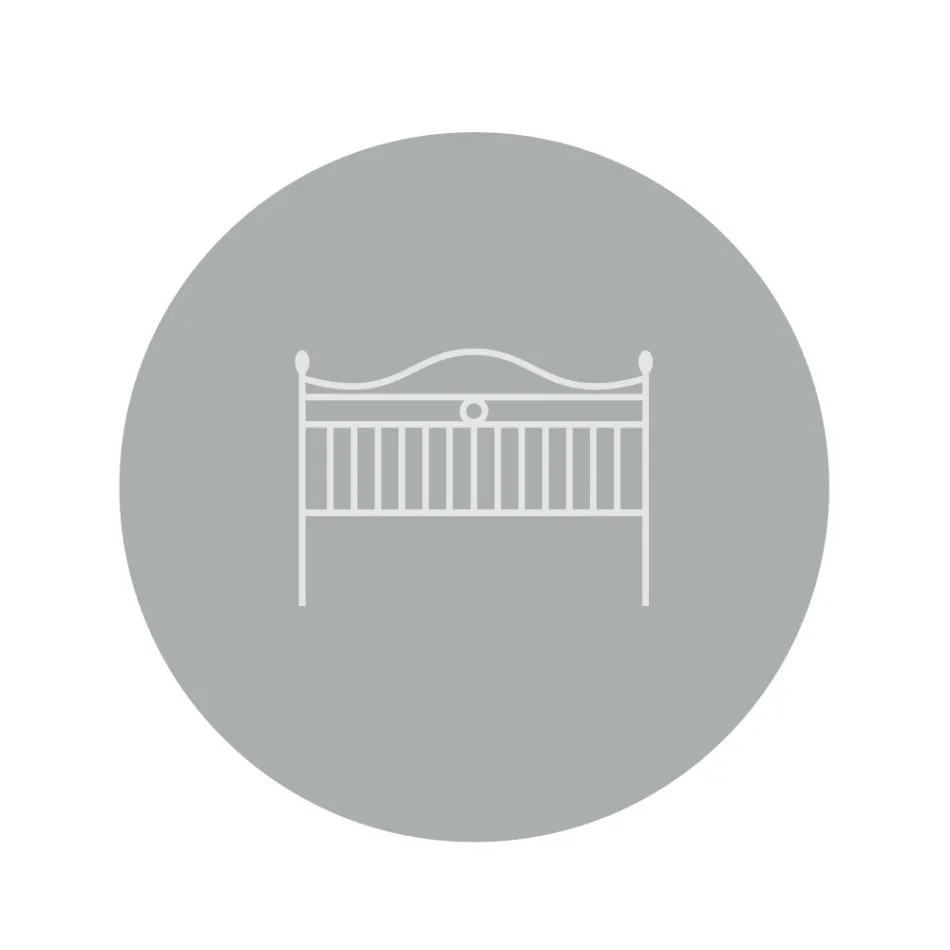 Cama doble de hierro con estribo opcional Made in Italy - Lampo viadurini