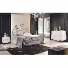 cama de hierro doble con cabecero en hoja forjada Allison viadurini