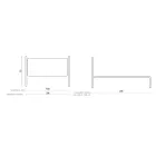 Cama doble de hierro y cuero auténtico, 2 mesitas de noche y colchón - Reasons viadurini