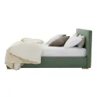 Cama doble de tela o ecopiel con contenedor Made in Italy – Etoile viadurini