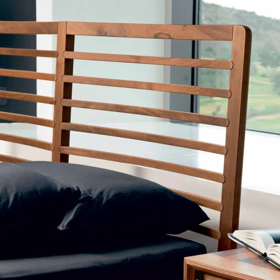 Made in Italy cama doble con base de nogal maciza Didimo viadurini