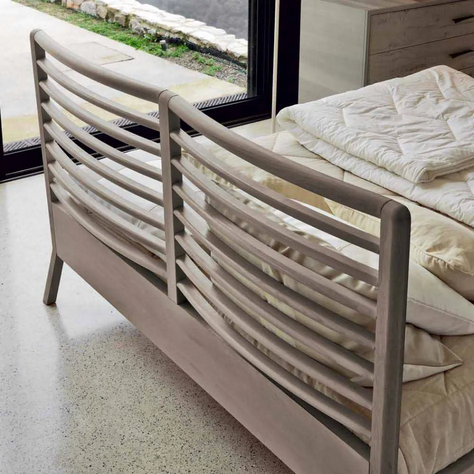 Made in Italy cama doble con base de nogal maciza Didimo viadurini