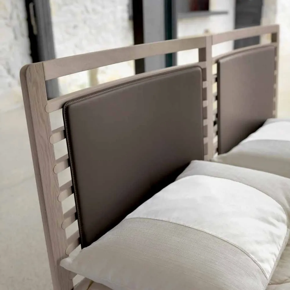 Made in Italy cama doble con base de nogal maciza Didimo viadurini