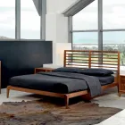 Made in Italy cama doble con base de nogal maciza Didimo viadurini