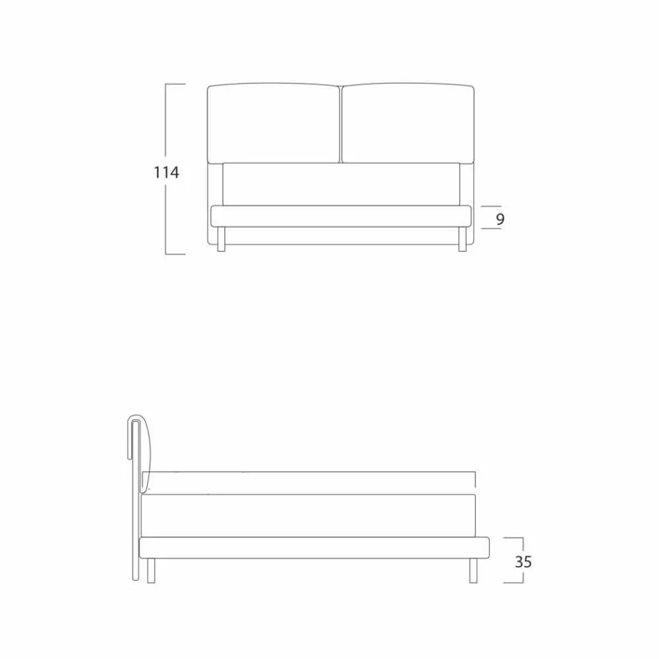 Cama matrimonial moderna, base delgada, Iorca by Bolzan viadurini