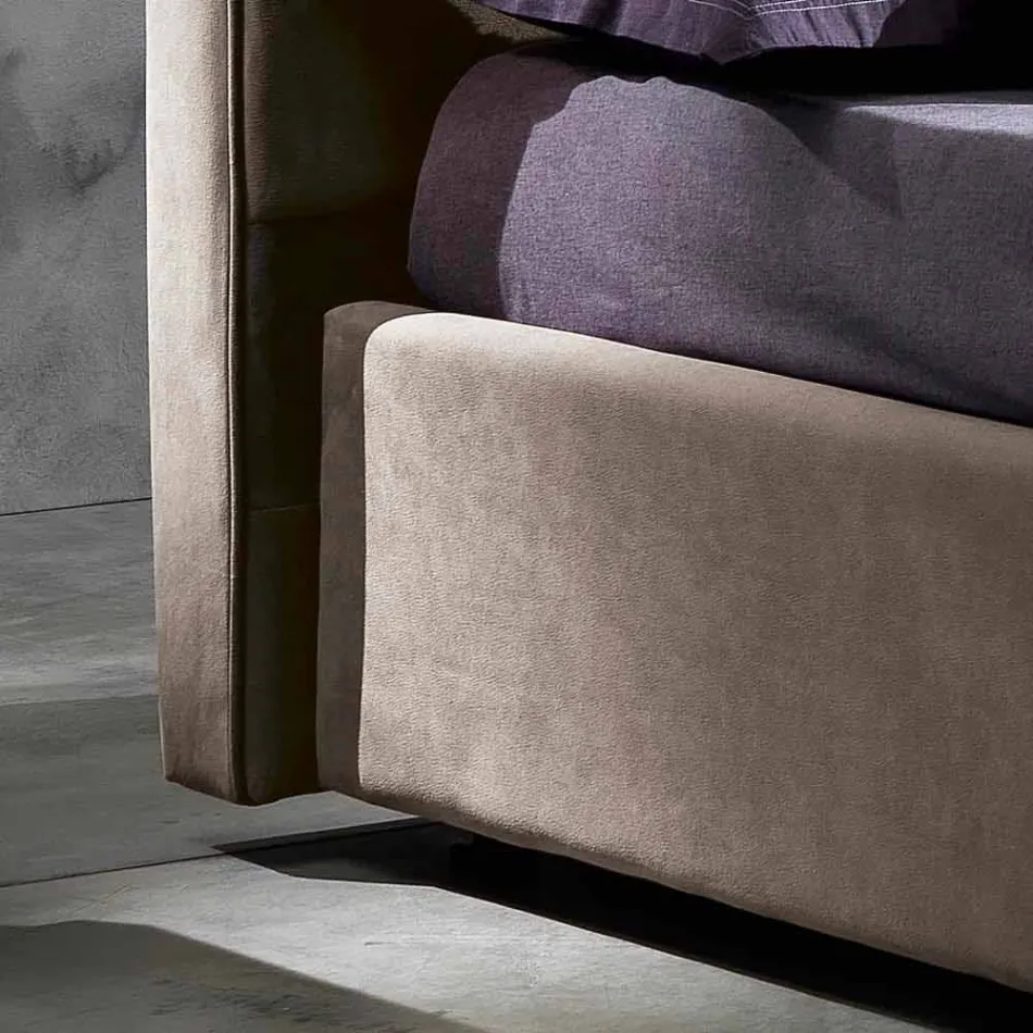 cama doble moderna con caja de almacenamiento 160x190 / 200 cm Gin viadurini