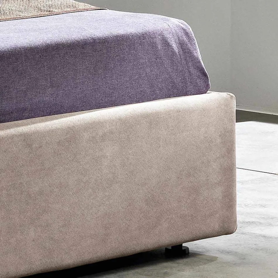 cama doble moderna con caja de almacenamiento 160x190 / 200 cm Gin viadurini