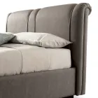 Cama doble moderna con cofre de cuero ignífugo - Ania viadurini