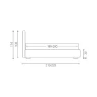 Cama doble moderna con cofre de cuero ignífugo - Ania viadurini