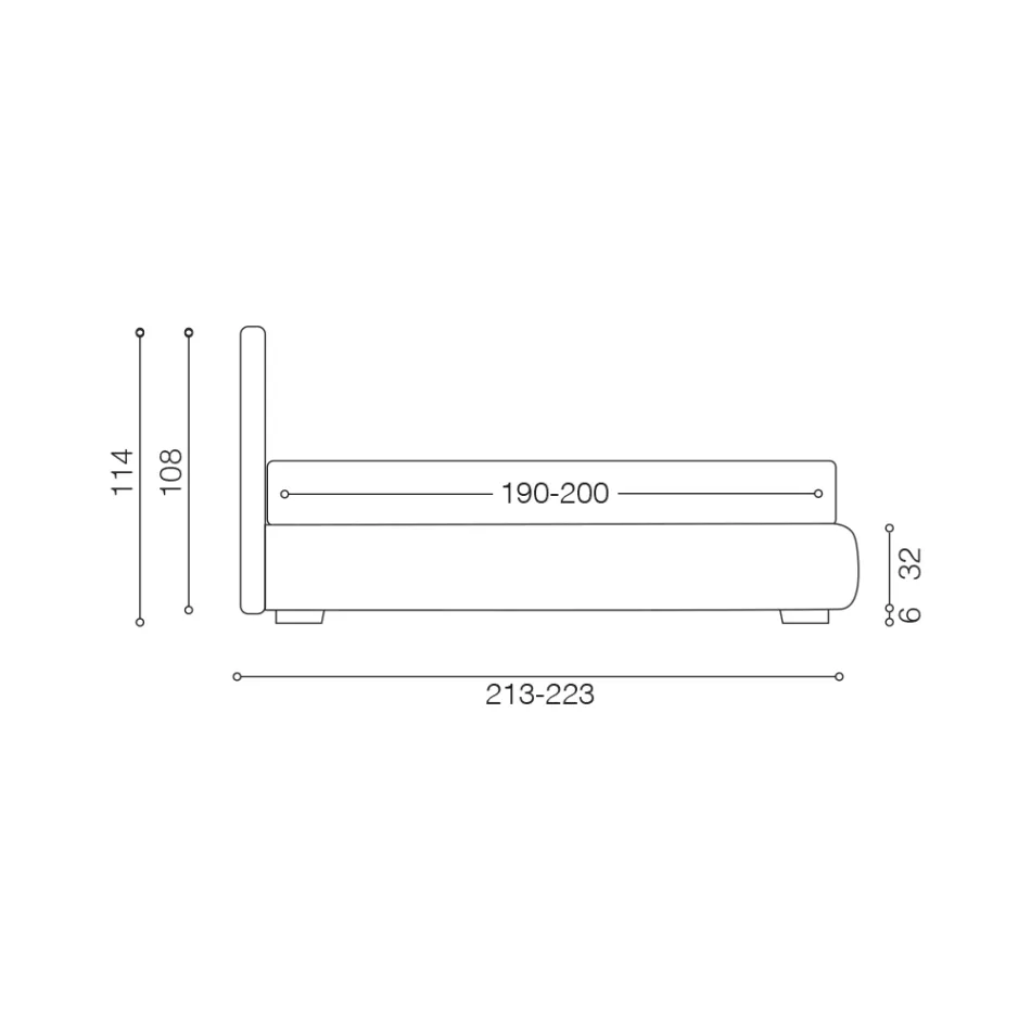 Cama doble moderna con cofre de cuero ignífugo - Ania viadurini